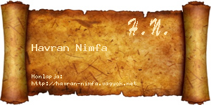 Havran Nimfa névjegykártya